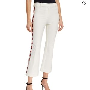 NWT Derek Lam Crosby Cropped Flare Embroider Pants